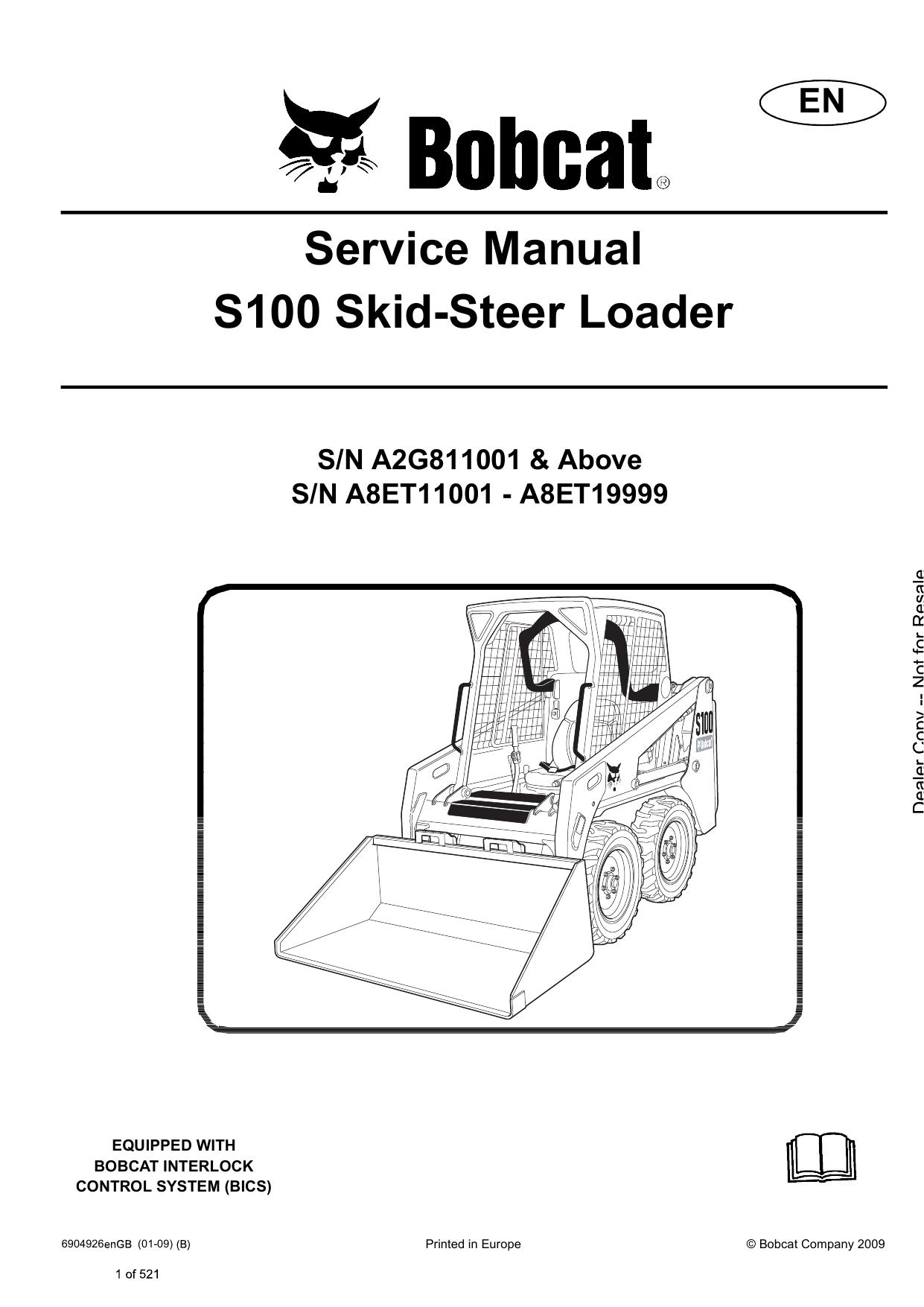 S100 Skid-Steer Loader Service Manual Bobcat 2